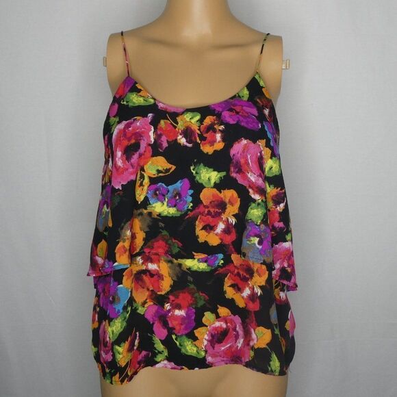 Paper Crane Layered Tiered Floral Poppy Tank Top - Picture 1 of 7